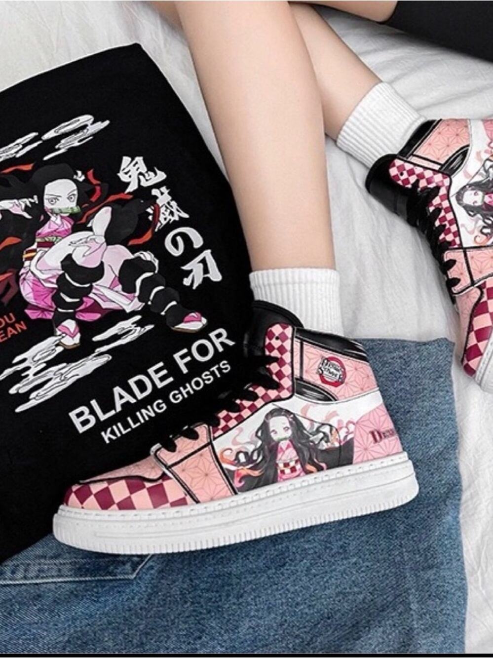 Demon Slayer Nezuko Anime Custom Order High Top Sneakers